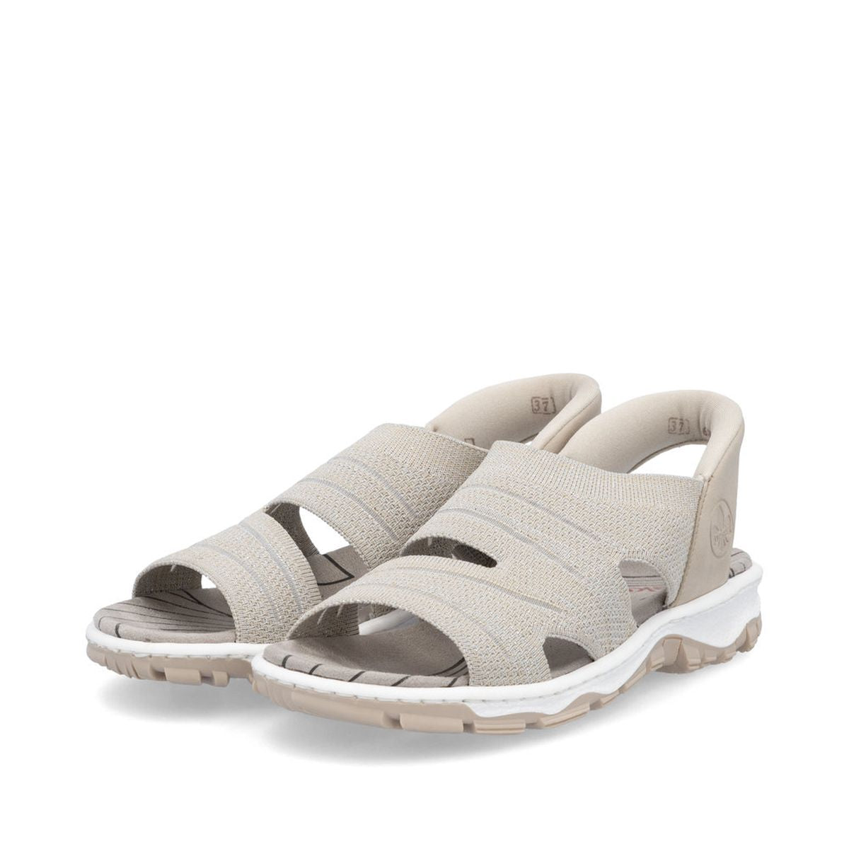 Rieker 68895-64 Women’s Knit Sandals in Stone – Lightweight Summer Comfort