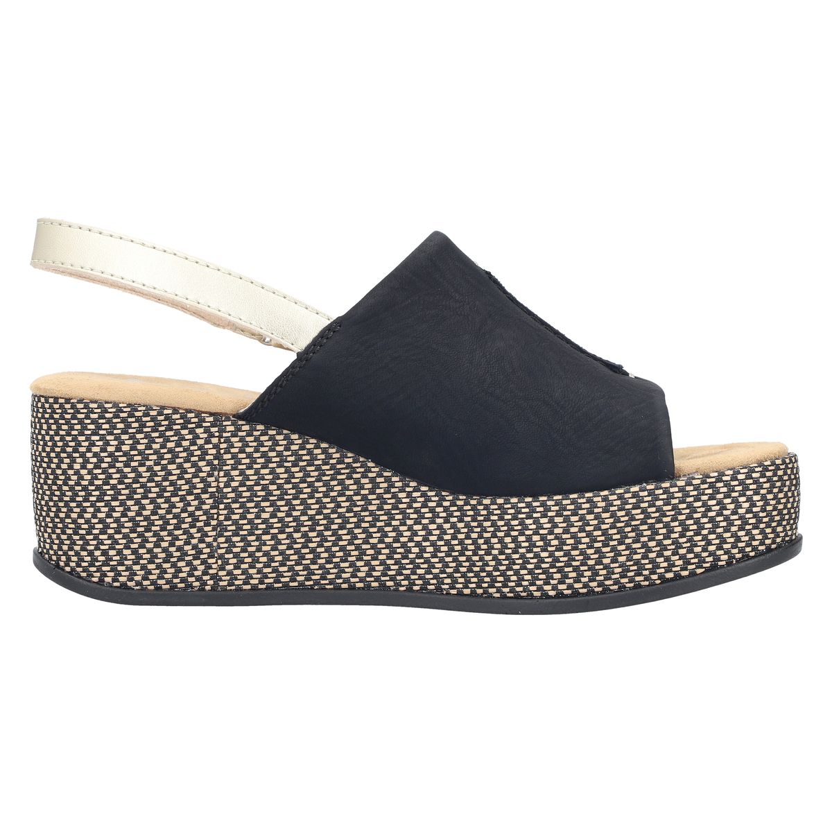 Rieker 69460 Women's Wedge Sandals – Black