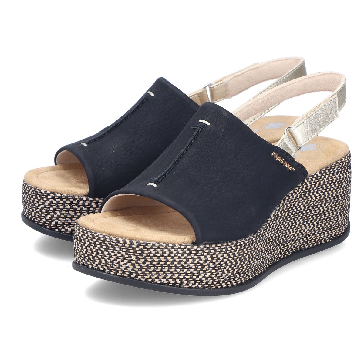 Rieker 69460 Women's Wedge Sandals – Black