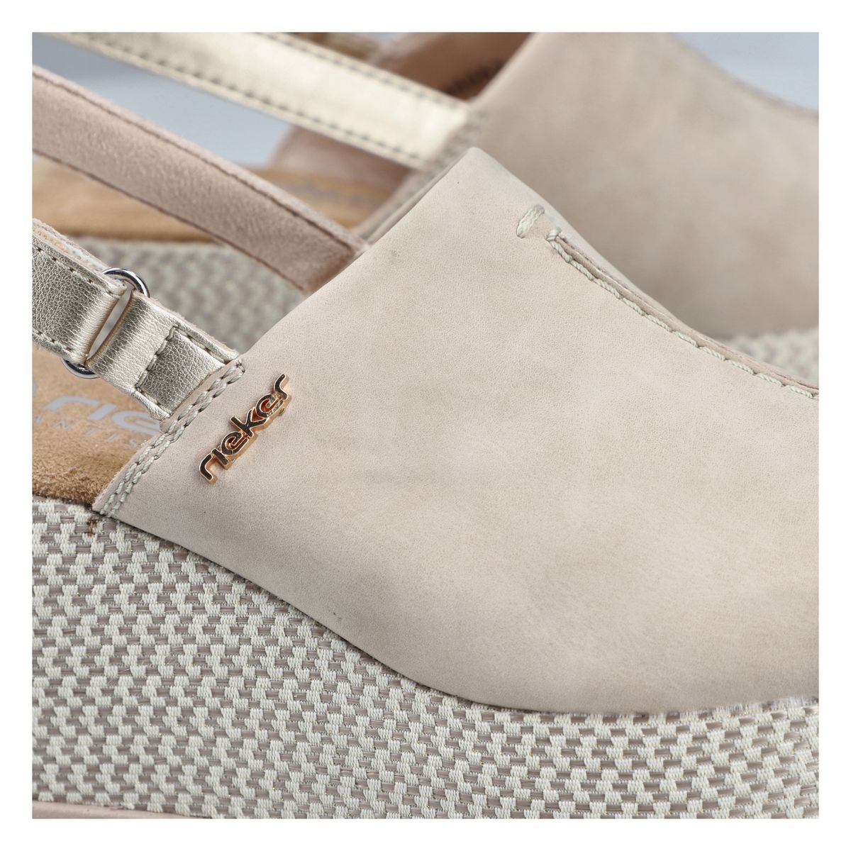 Rieker 69460 Women's Wedge Sandals – Beige