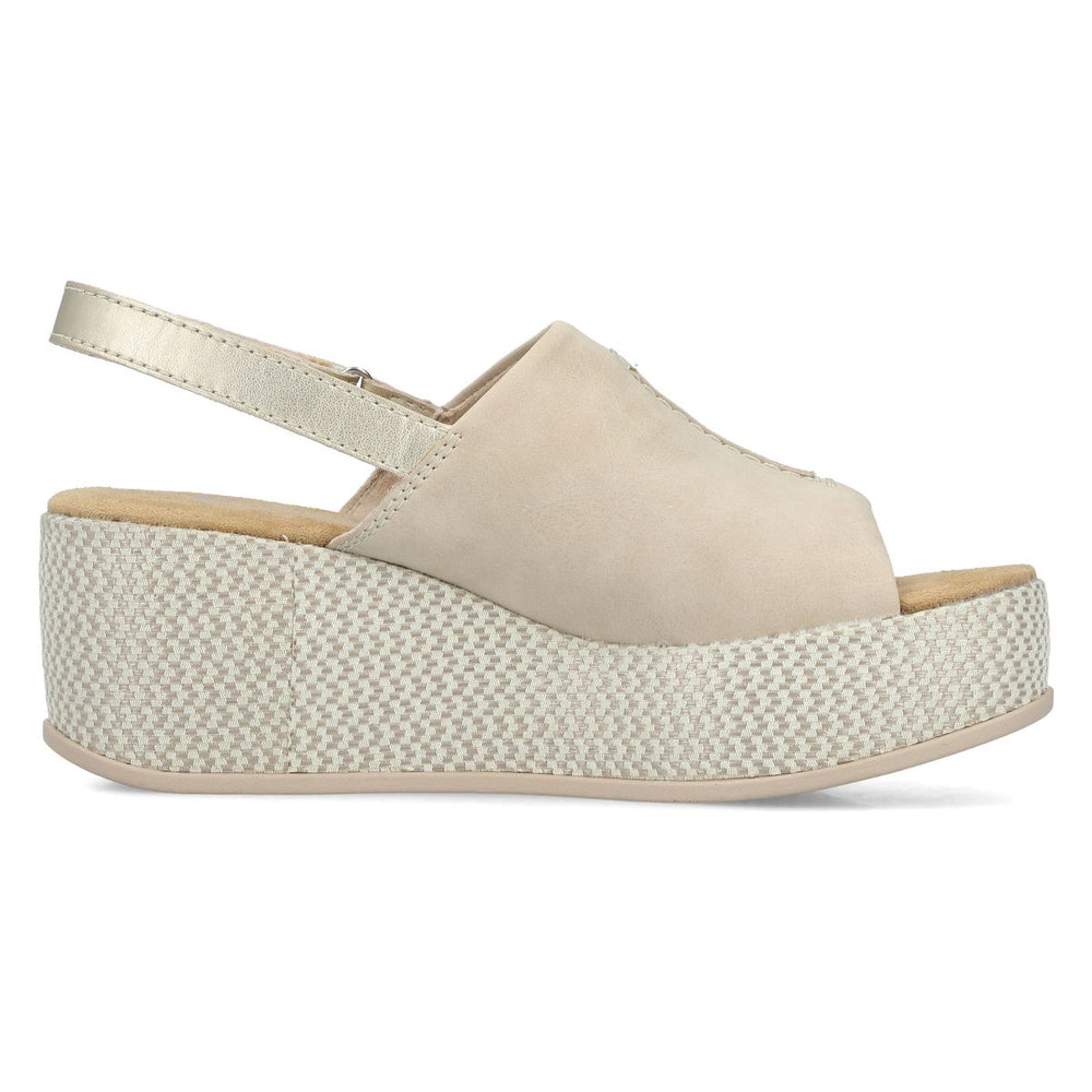 Rieker 69460 Women's Wedge Sandals – Beige