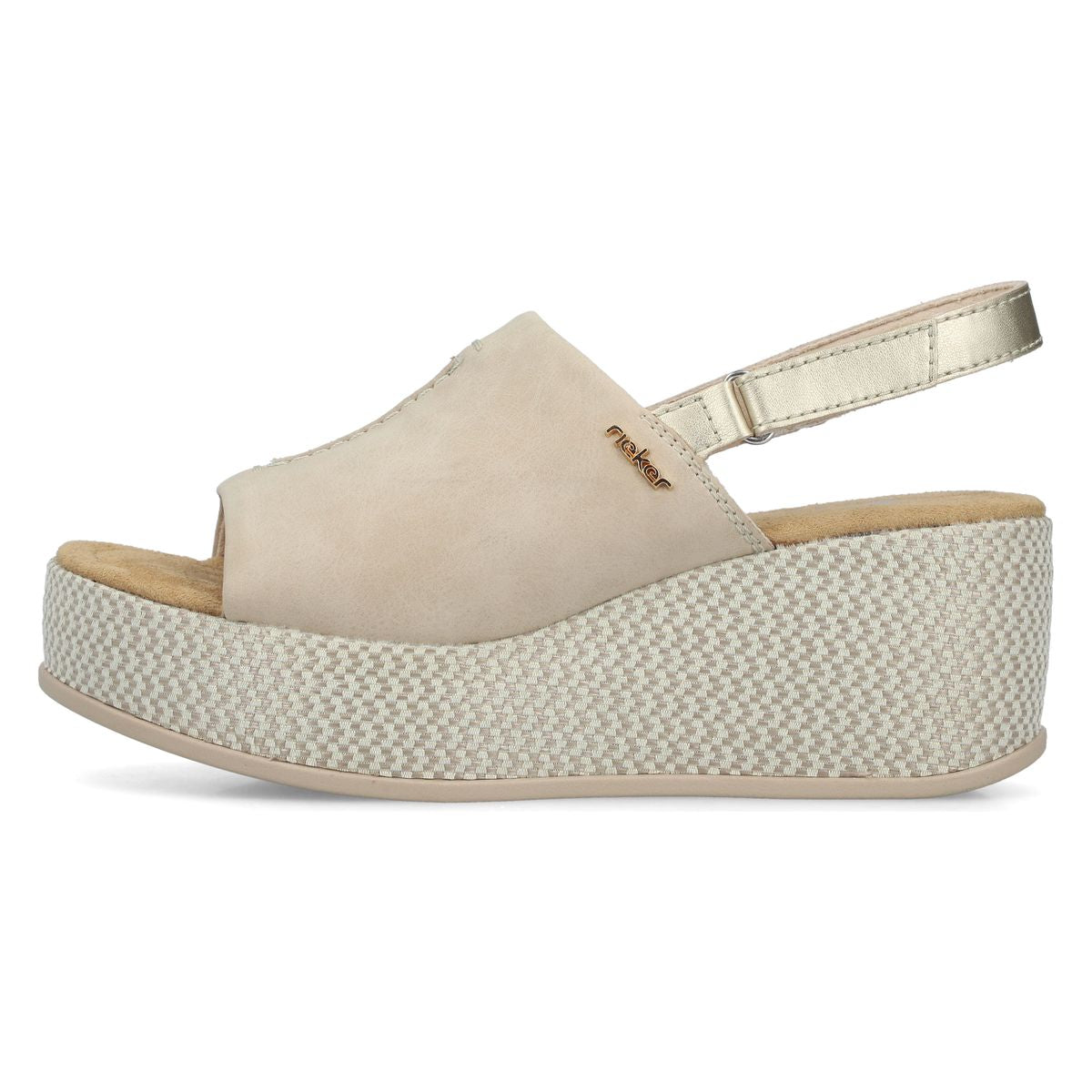Rieker 69460 Women's Wedge Sandals – Beige