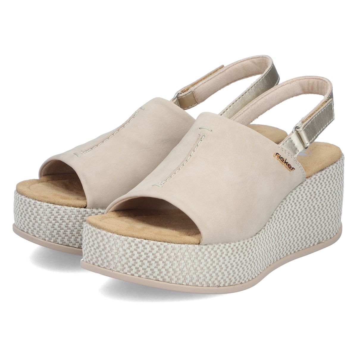 Rieker 69460 Women's Wedge Sandals – Beige