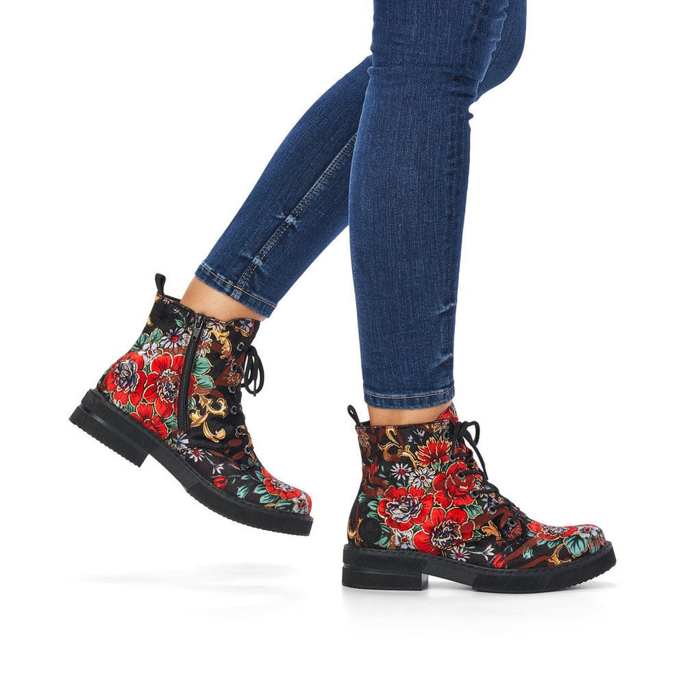Rieker 72010 Biker Boot in Floral