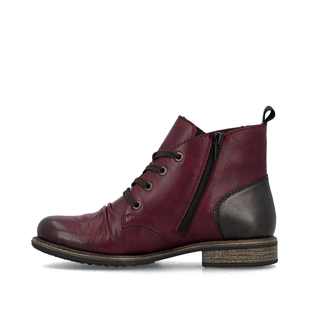 Rieker 74804 Lace Up Boots in Red