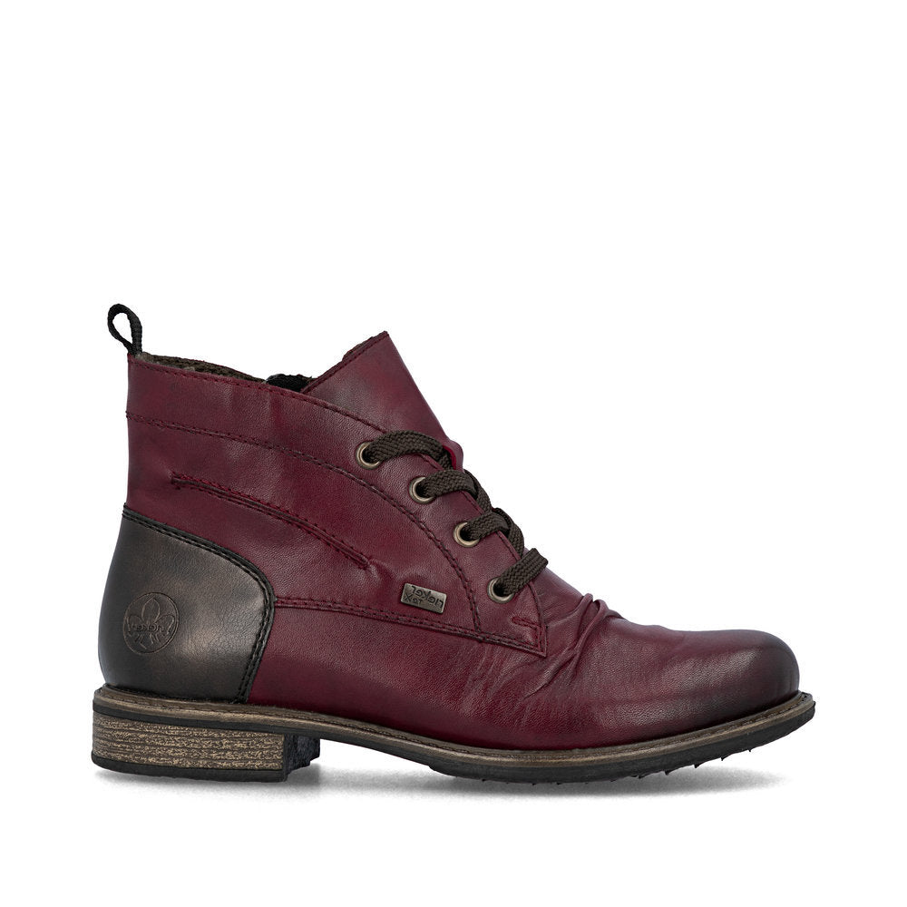 Rieker 74804 Lace Up Boots in Red