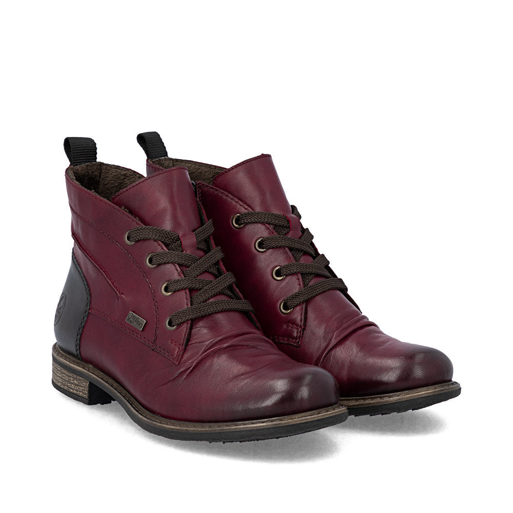 Rieker 74804 Lace Up Boots in Red