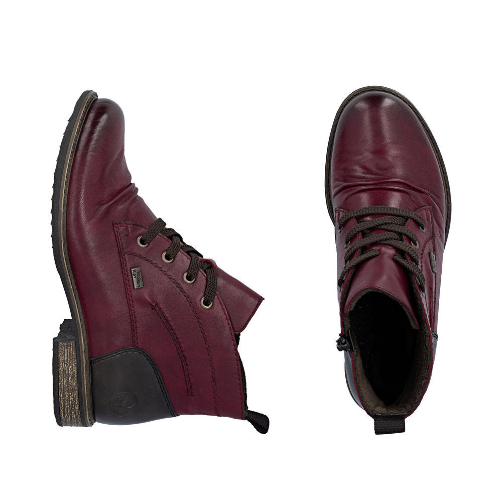 Rieker 74804 Lace Up Boots in Red
