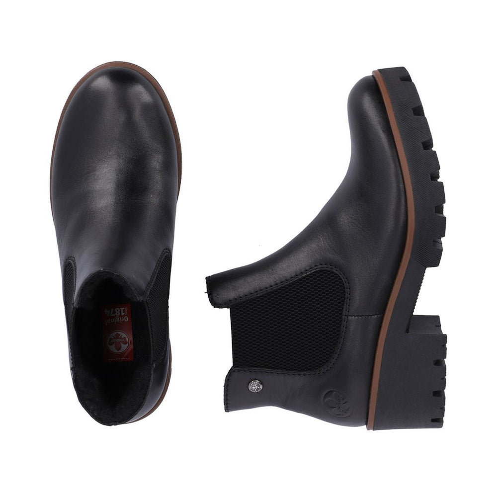 Rieker 79265 Minato Chelsea Boot in Black