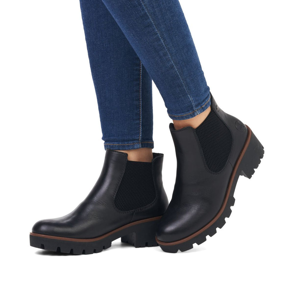 Rieker 79265 Minato Chelsea Boot in Black