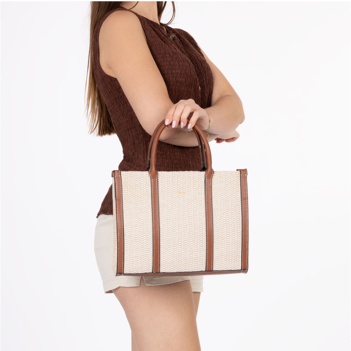 Rieker H1013 Women's Tote Bag - Beige