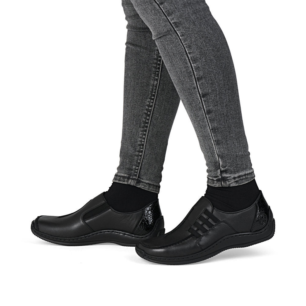 Rieker L1777 Women's Slip On in Black