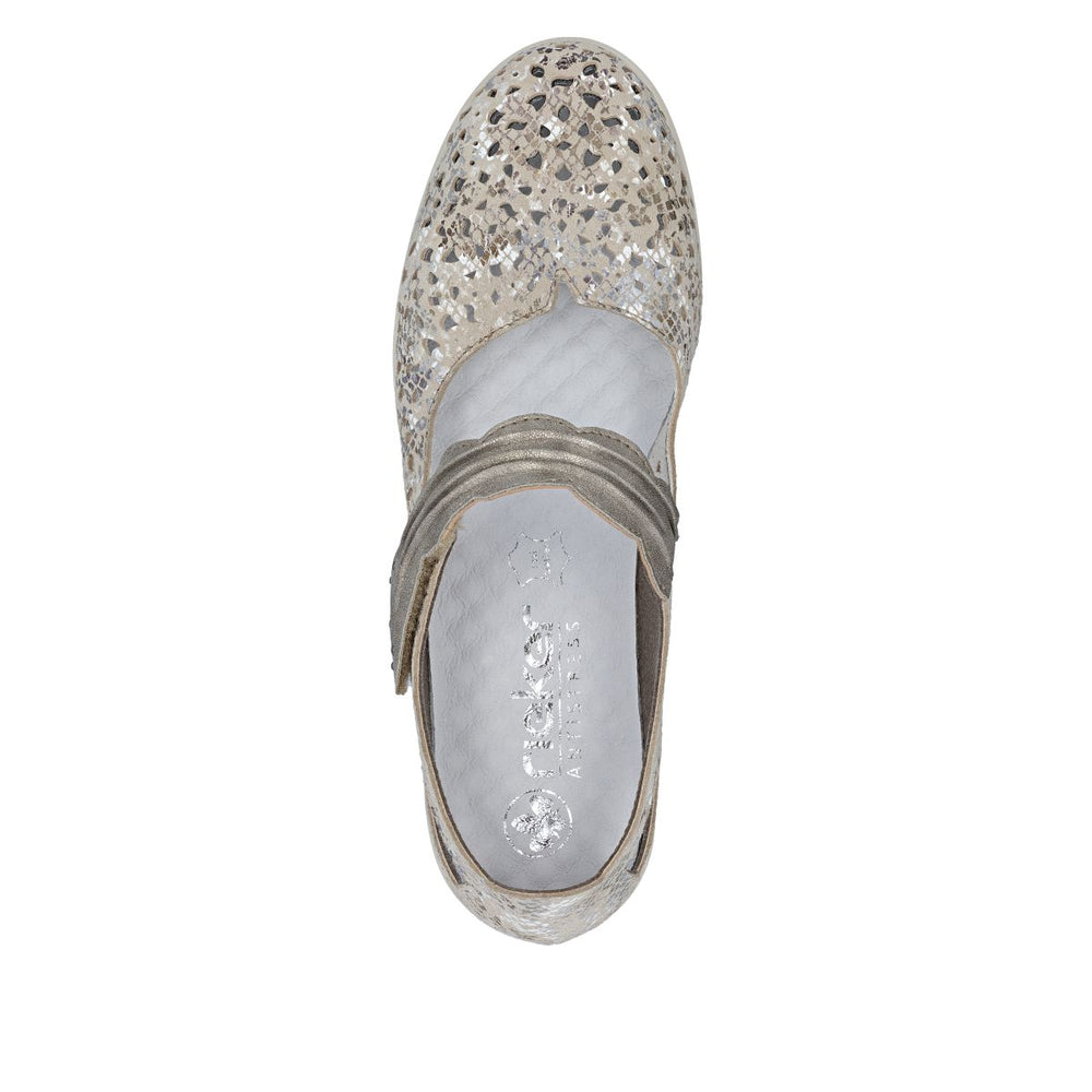 Rieker L5359 Women's Shoes in Silver