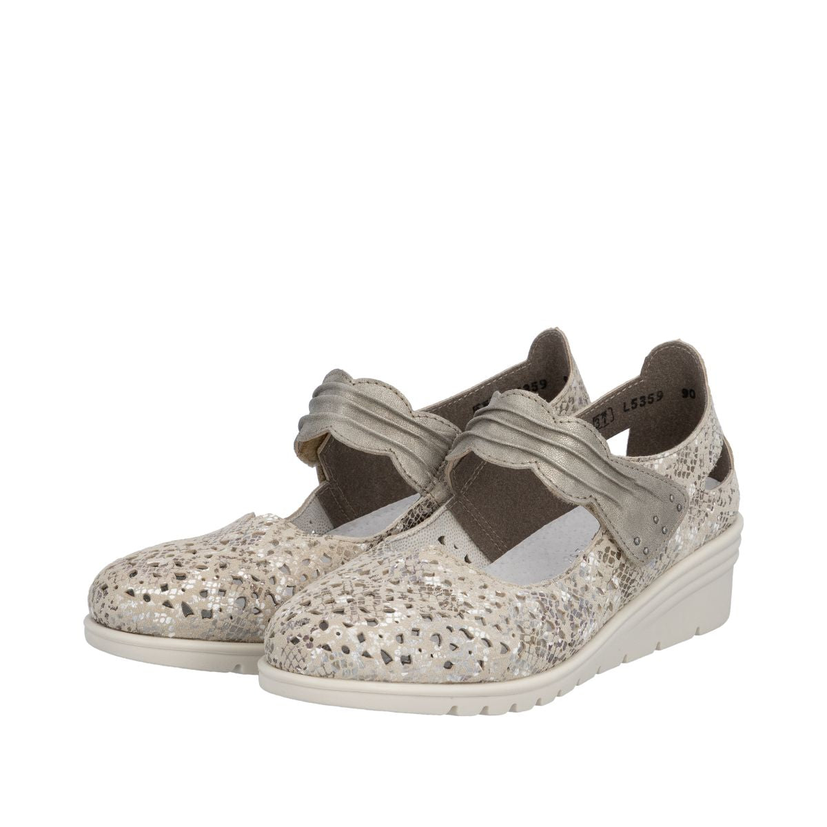 Rieker L5359 Women's Shoes in Silver