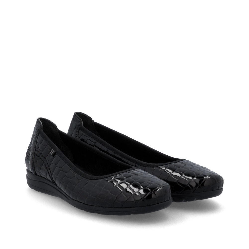 Rieker L9350 Women's Ballerina in Black
