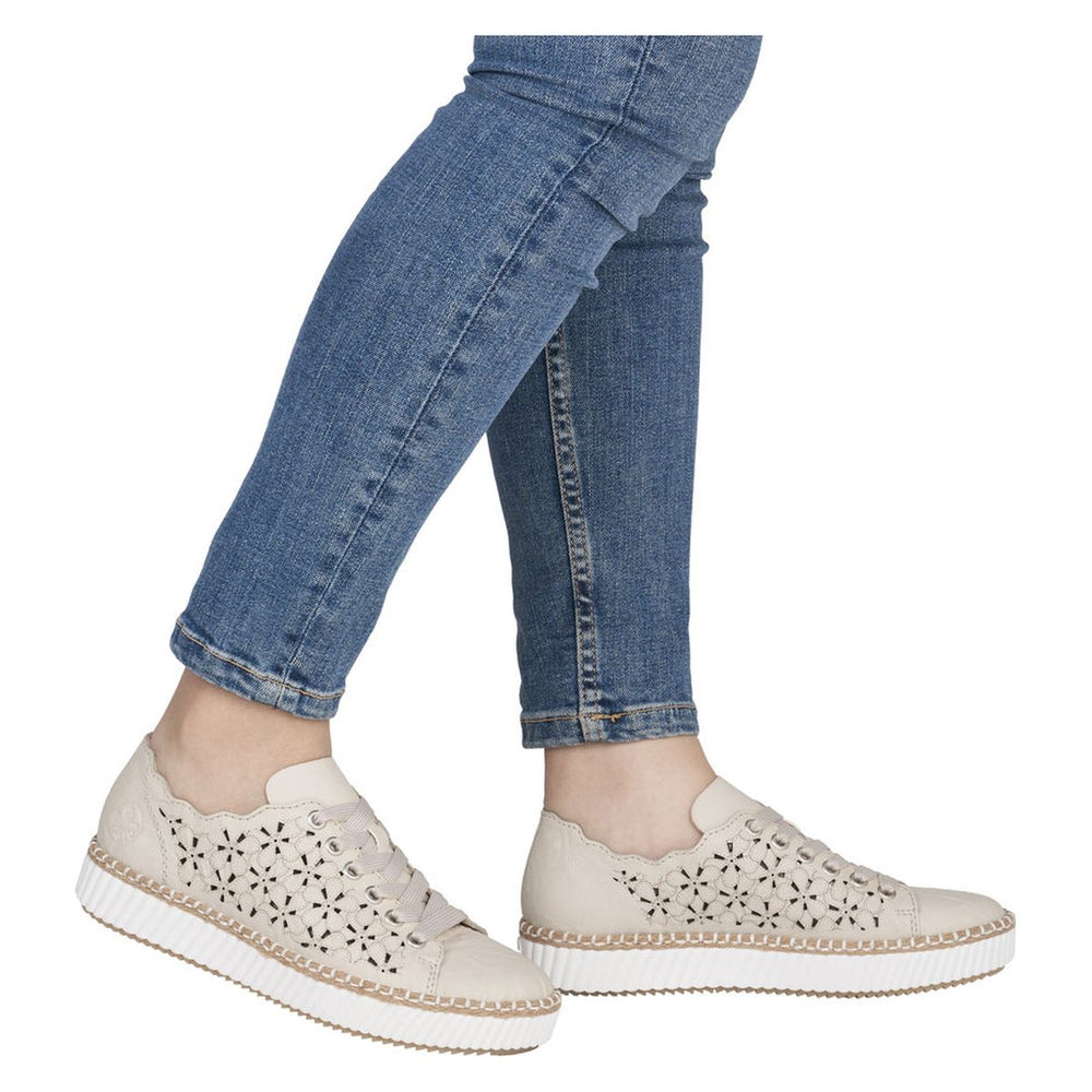 Rieker M2902 Women's Shoes in Beige
