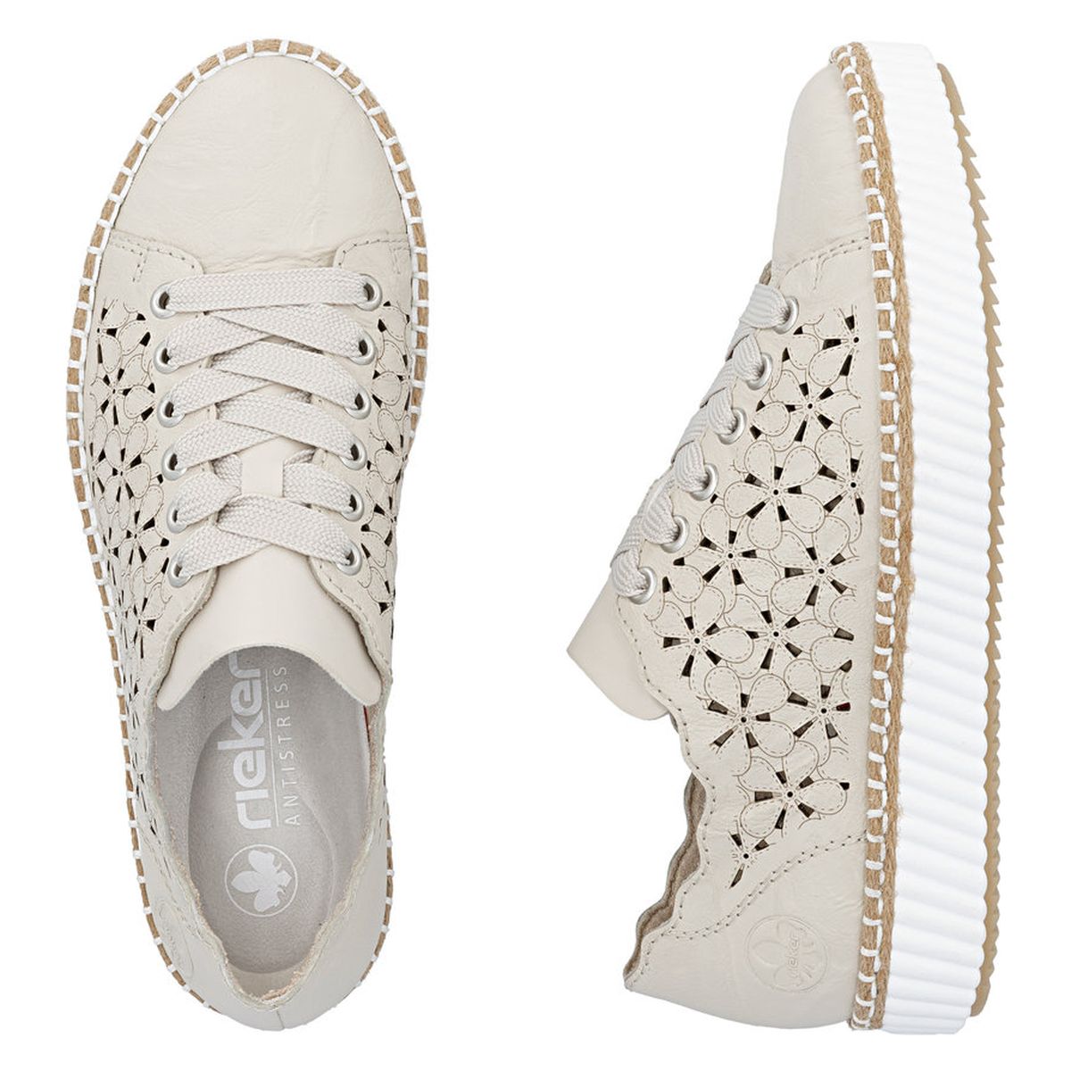 Rieker M2902 Women's Shoes in Beige