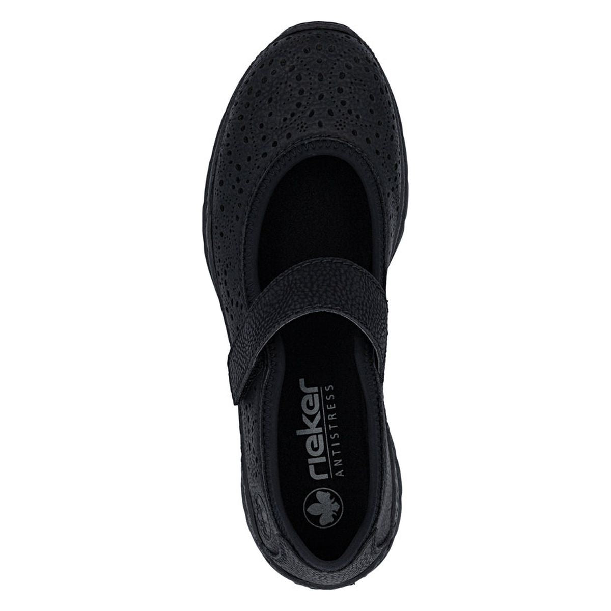 Rieker N4299 Mary Jane Casual Shoe in Black