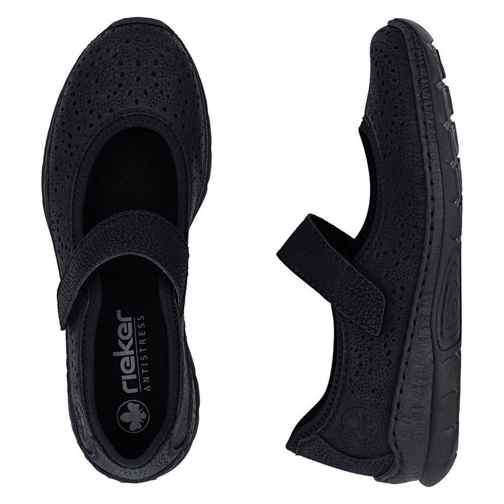 Rieker N4299 Mary Jane Casual Shoe in Black