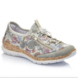 Rieker N42V1-90 Alburi Slip on Sneaker in Floral Print at Walking On a Cloud