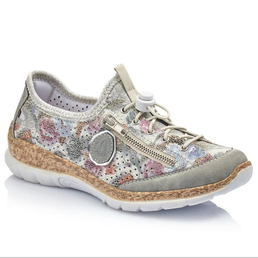 Rieker N42V1-90 Alburi Slip on Sneaker in Floral Print at Walking On a Cloud