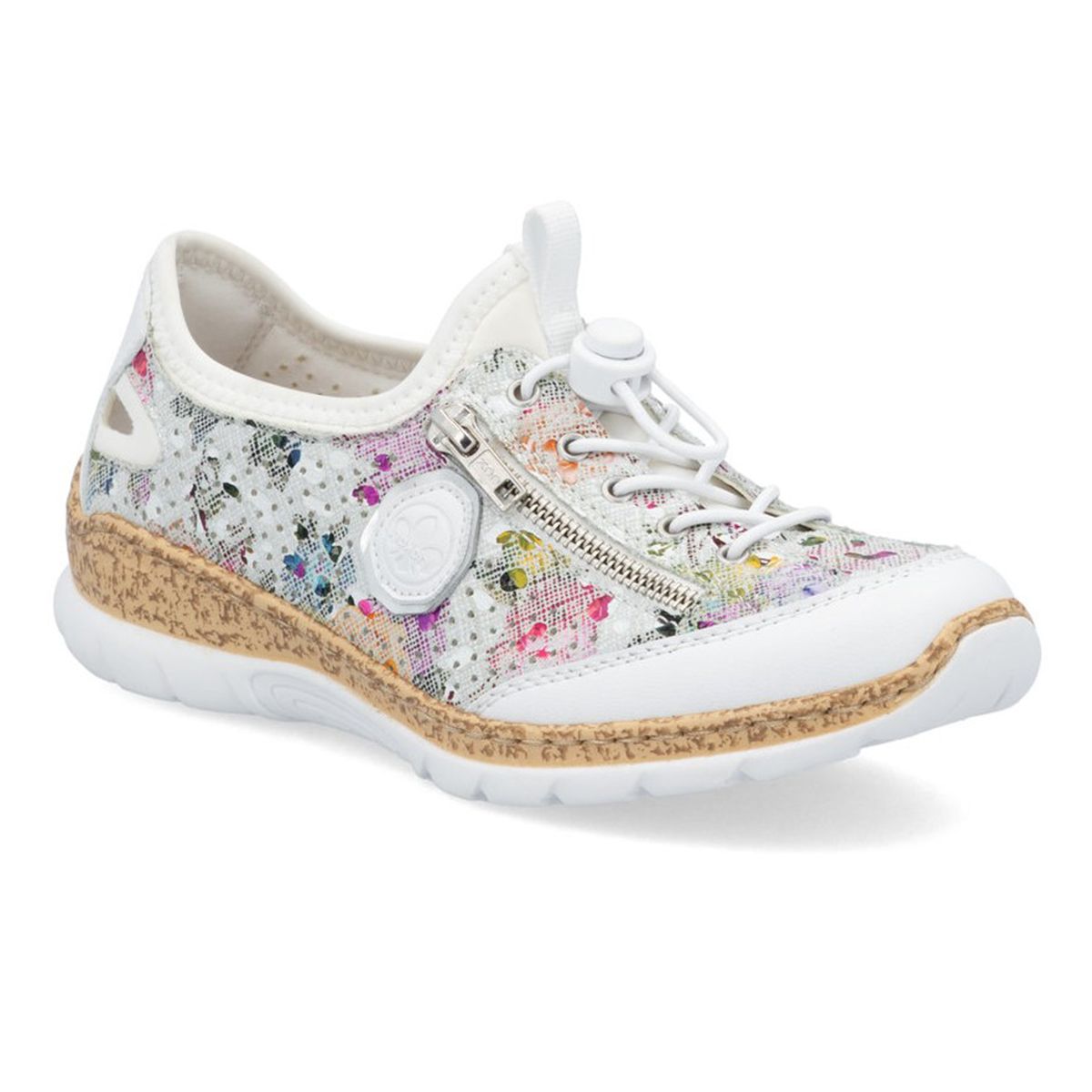 Rieker N42V1-90 Alburi slip-on floral sneaker with MemoSoft footbed