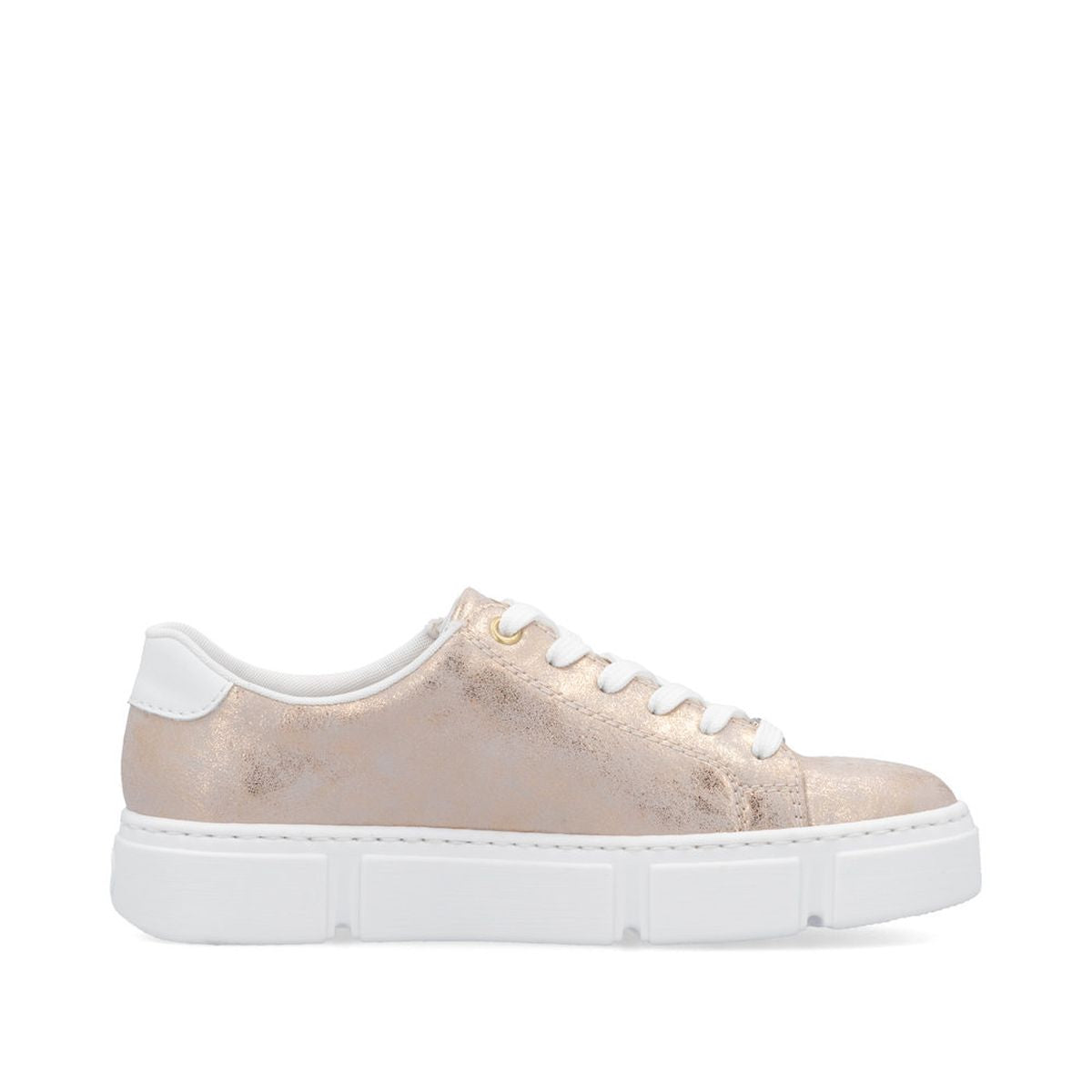 Rieker Women's N5917-90 Nanao Rosegold Zip Platform Sneakers