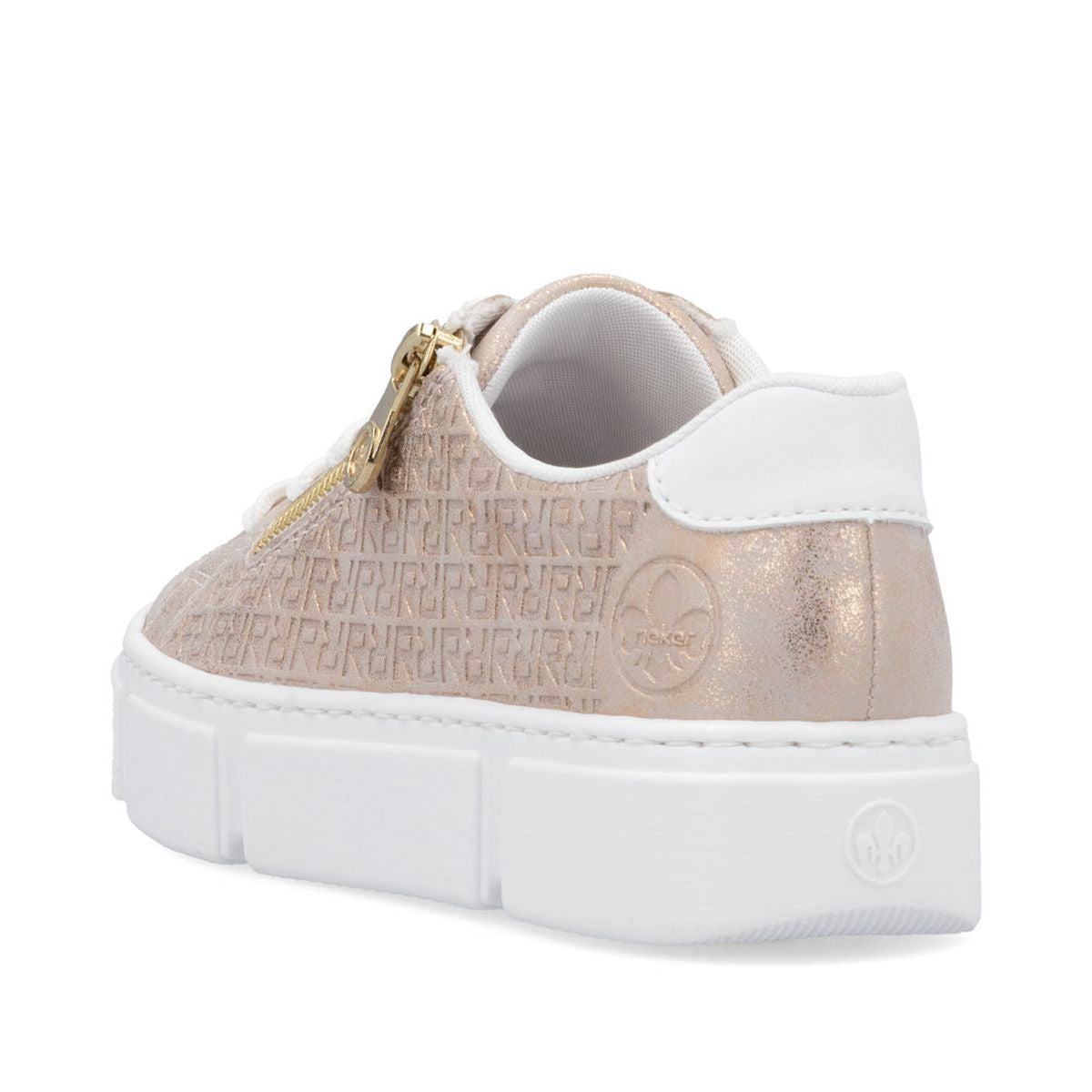 Rieker Women's N5917-90 Nanao Rosegold Zip Platform Sneakers