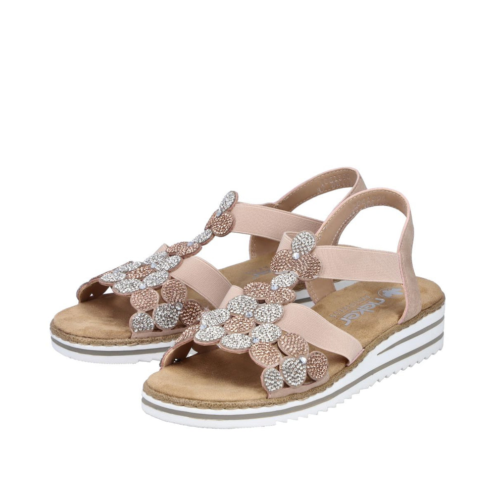 Rieker V0613 Women's Sandals in Pink