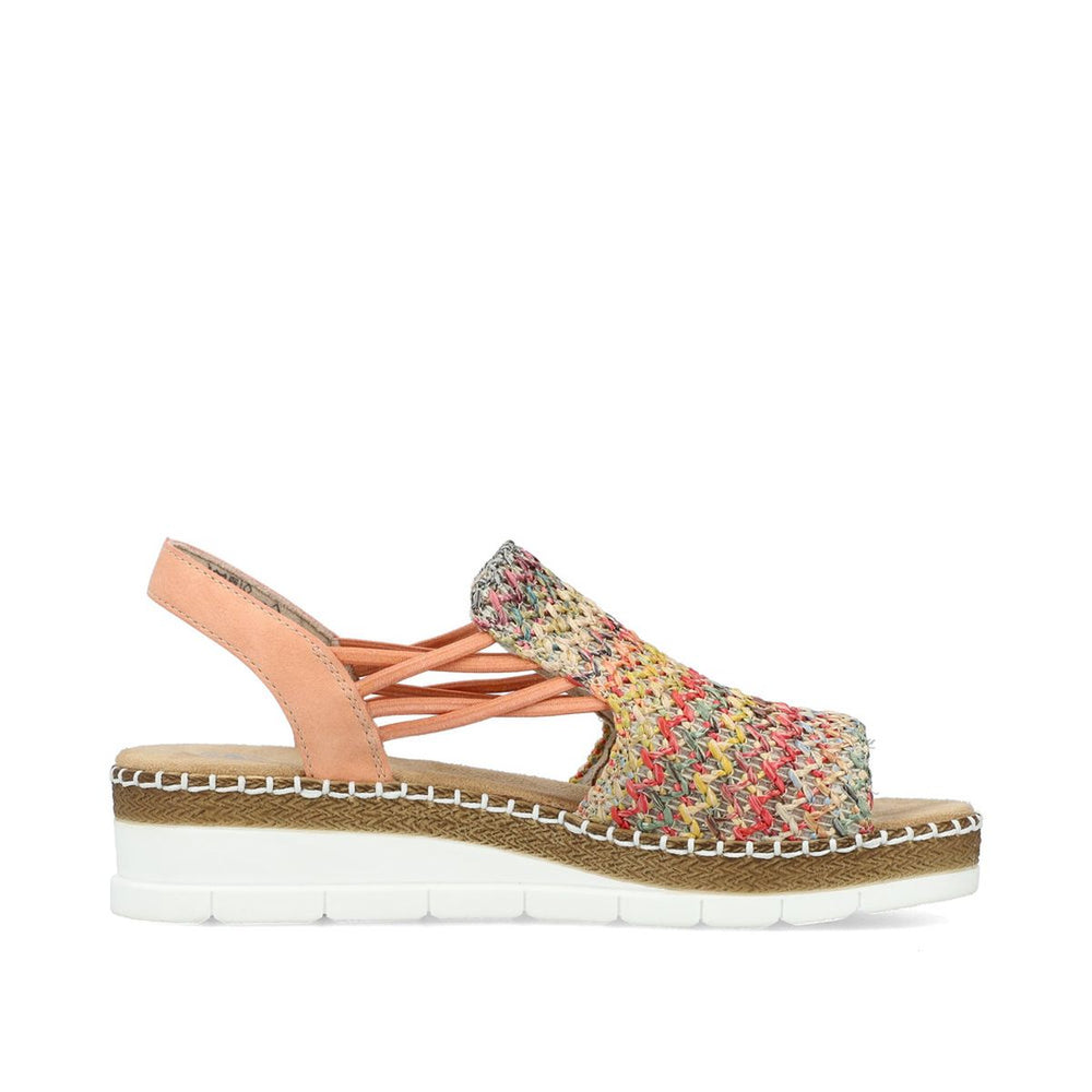 Rieker V1241-90 Flechtana Multi Wedge Sandals