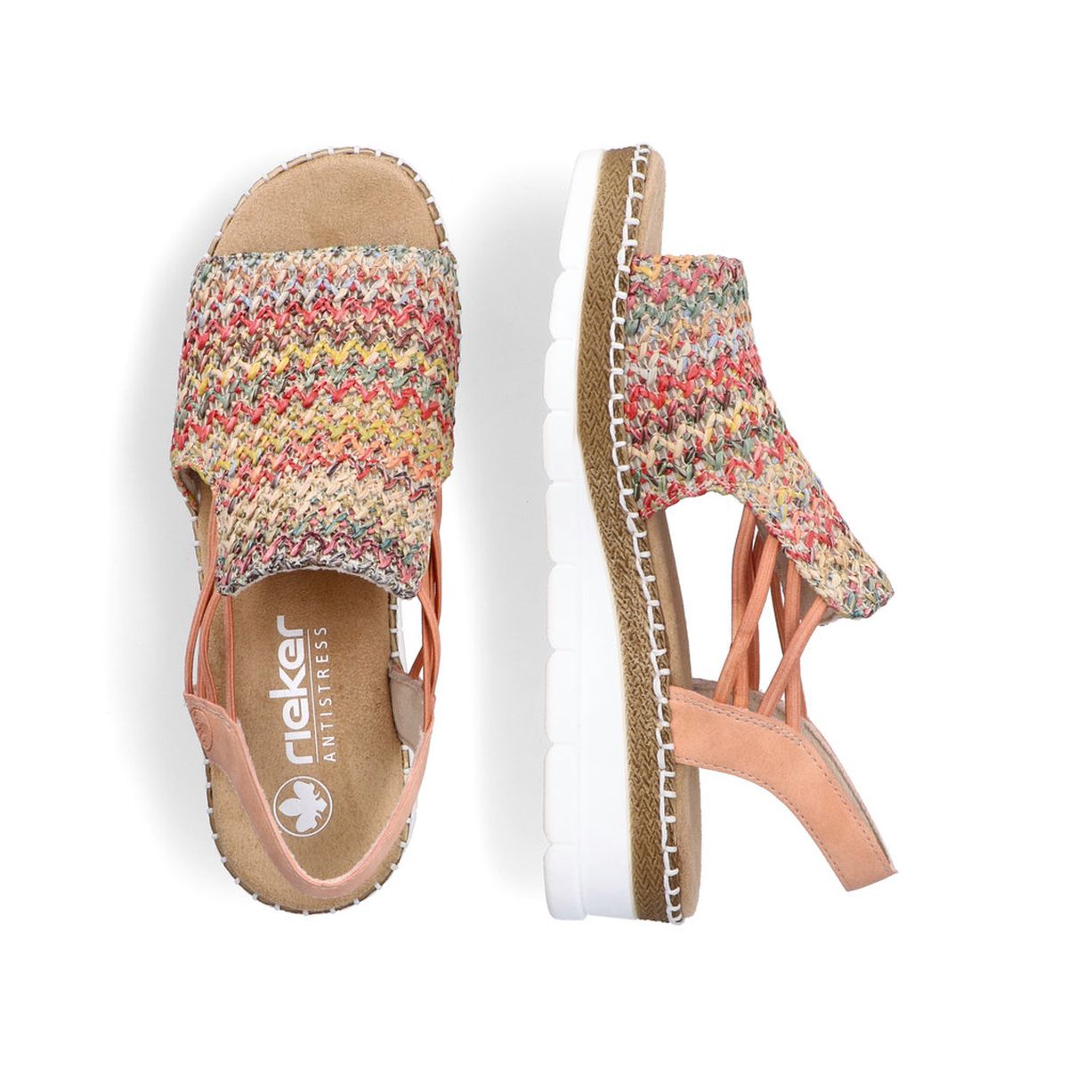 Rieker V1241-90 Flechtana Multi Wedge Sandals