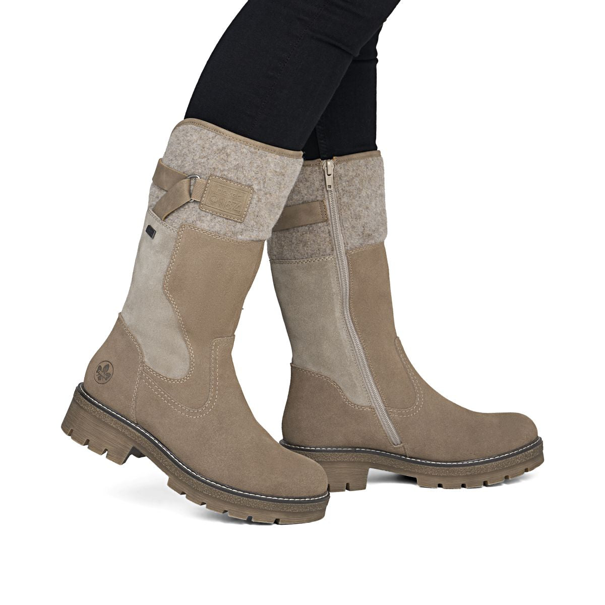 Rieker Y8153 Women's Tall Waterproof Boots - Beige