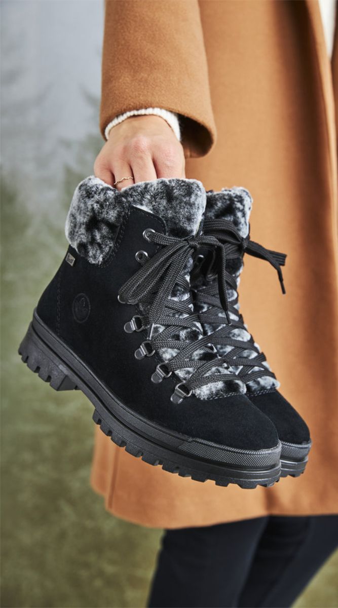 Rieker Z5420 Women's Lace Up Boots in Black