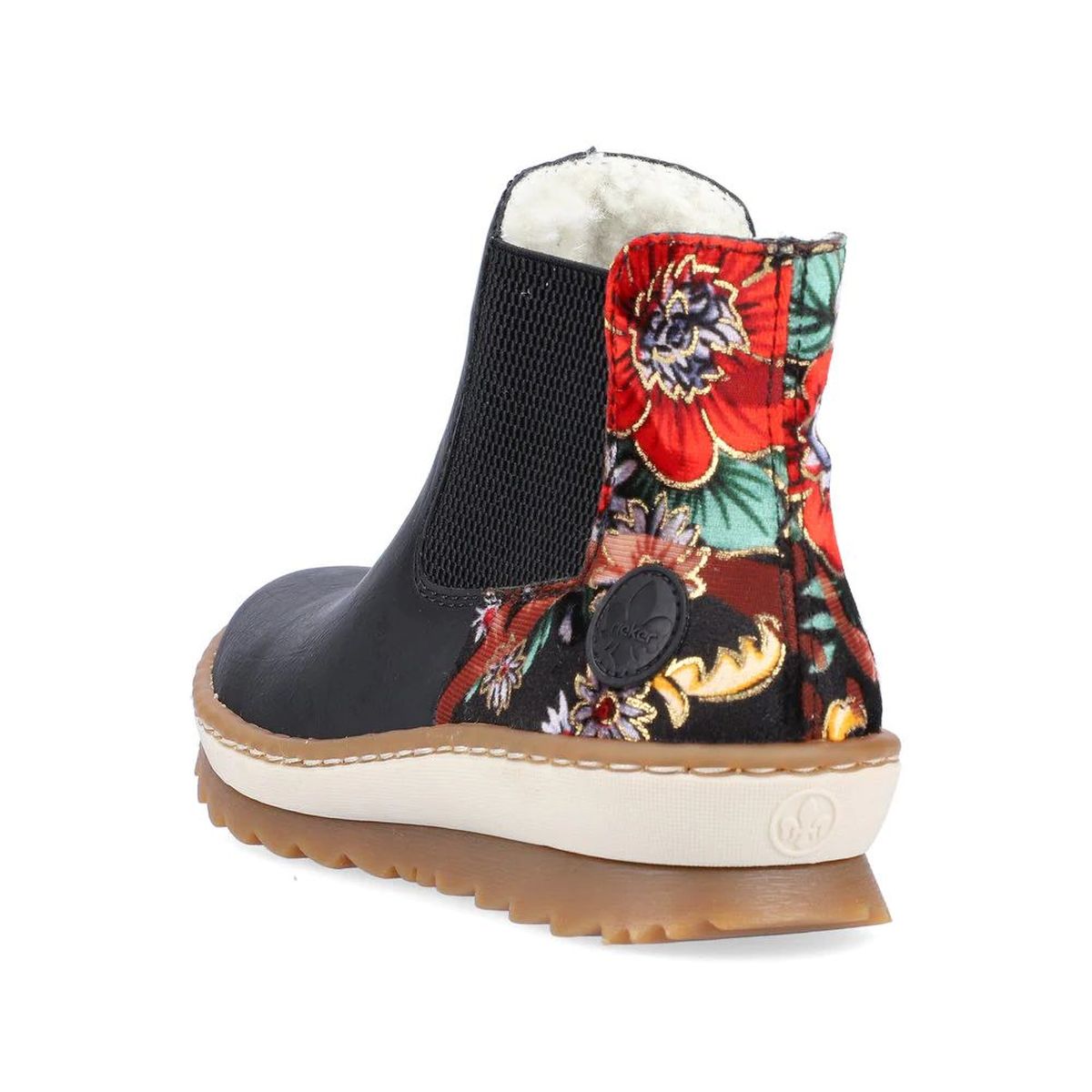 Rieker Z8689 Women's Mid Height Boot in Floral Black