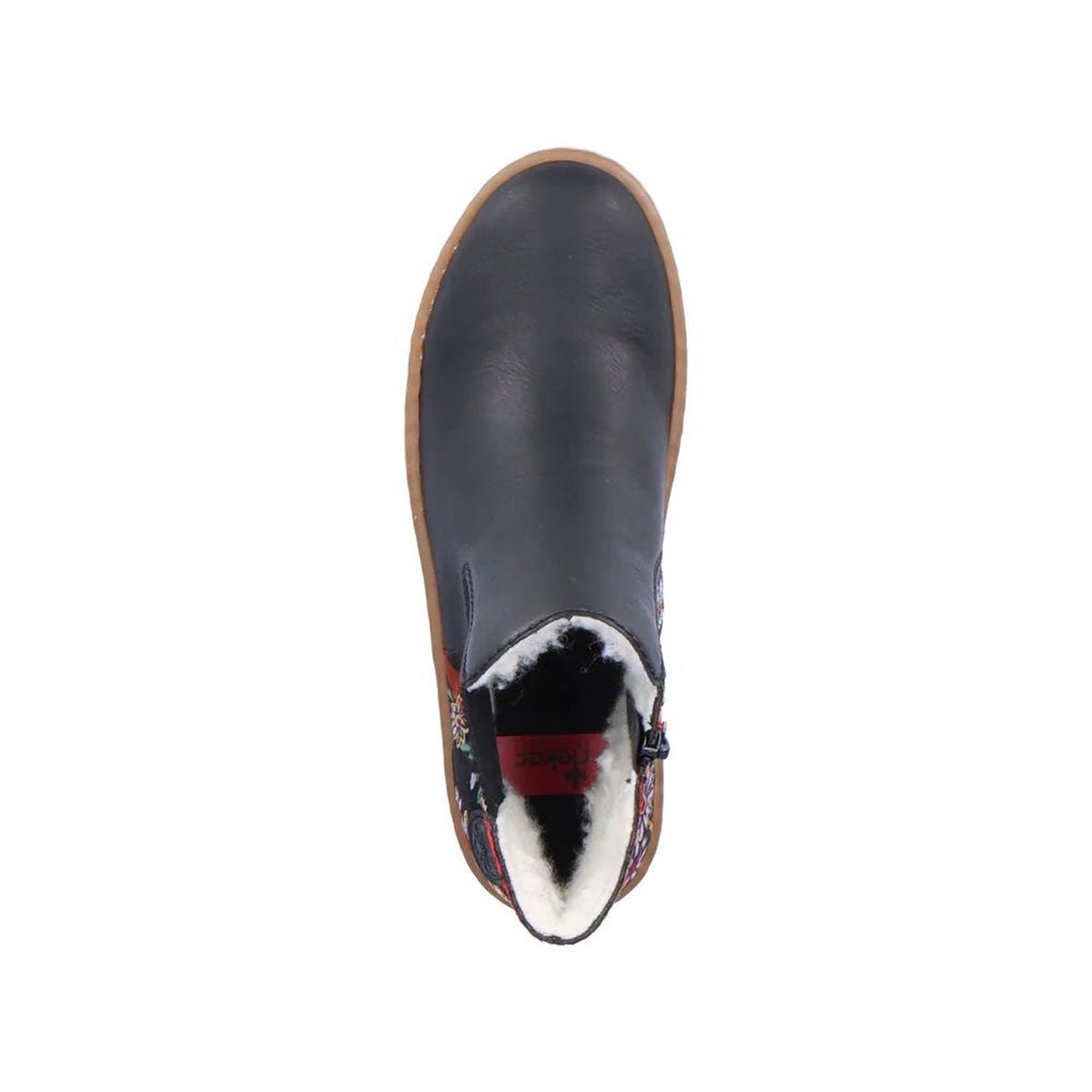 Rieker Z8689 Women's Mid Height Boot in Floral Black