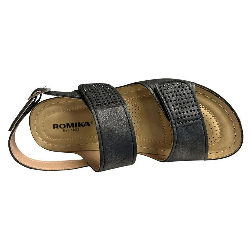 Romika Esther 01 Adjustable Strap Sandal in Black