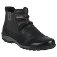 Romika Ellie 02 black women’s ankle boot with vegan leather and textile upper