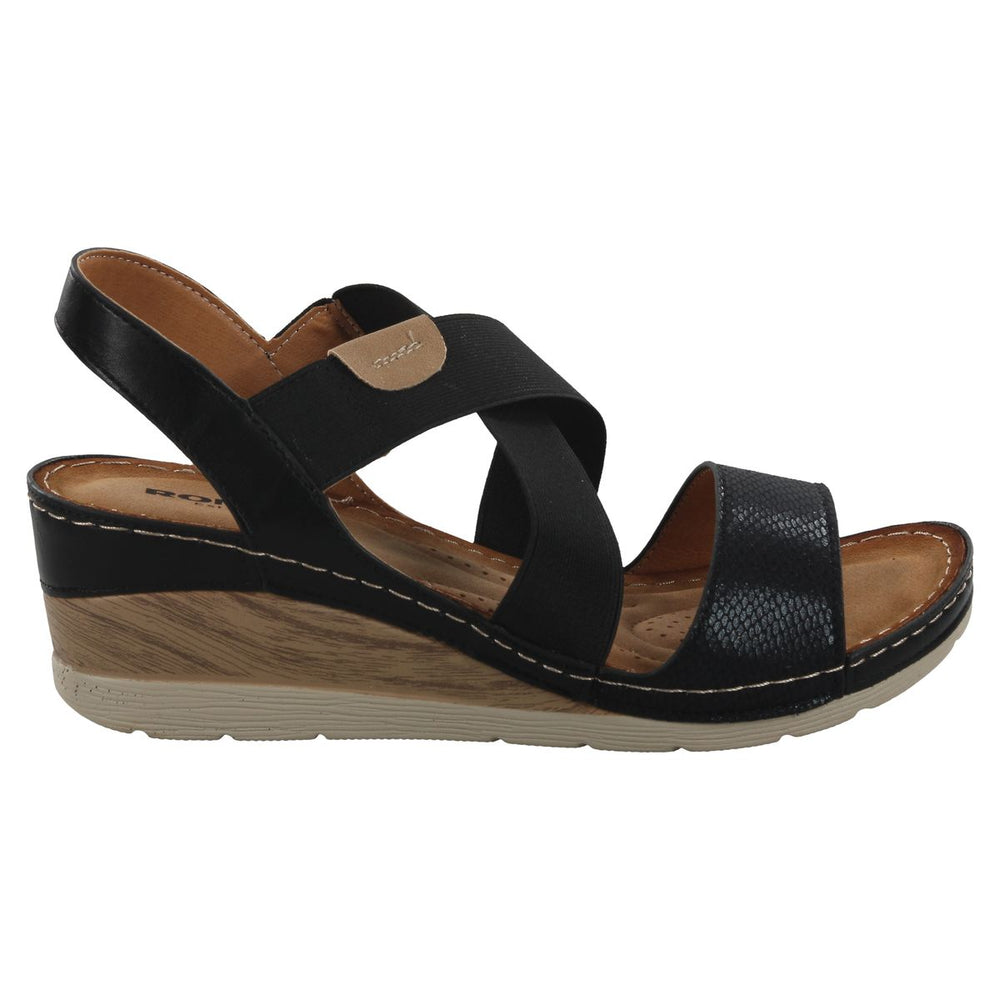 Elaine 01 Wedge Sandal in Black