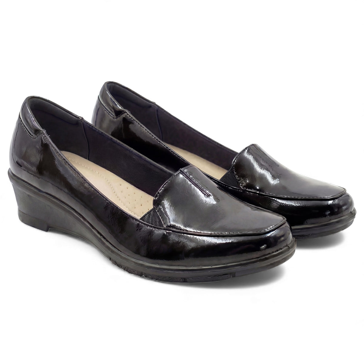 Womens Wedge Dress Patent Slip On #3160