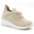 S5479 Sparkle Lace Sneaker in Beige