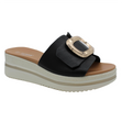S5577 Slide Buckle Platform Sandal in Black