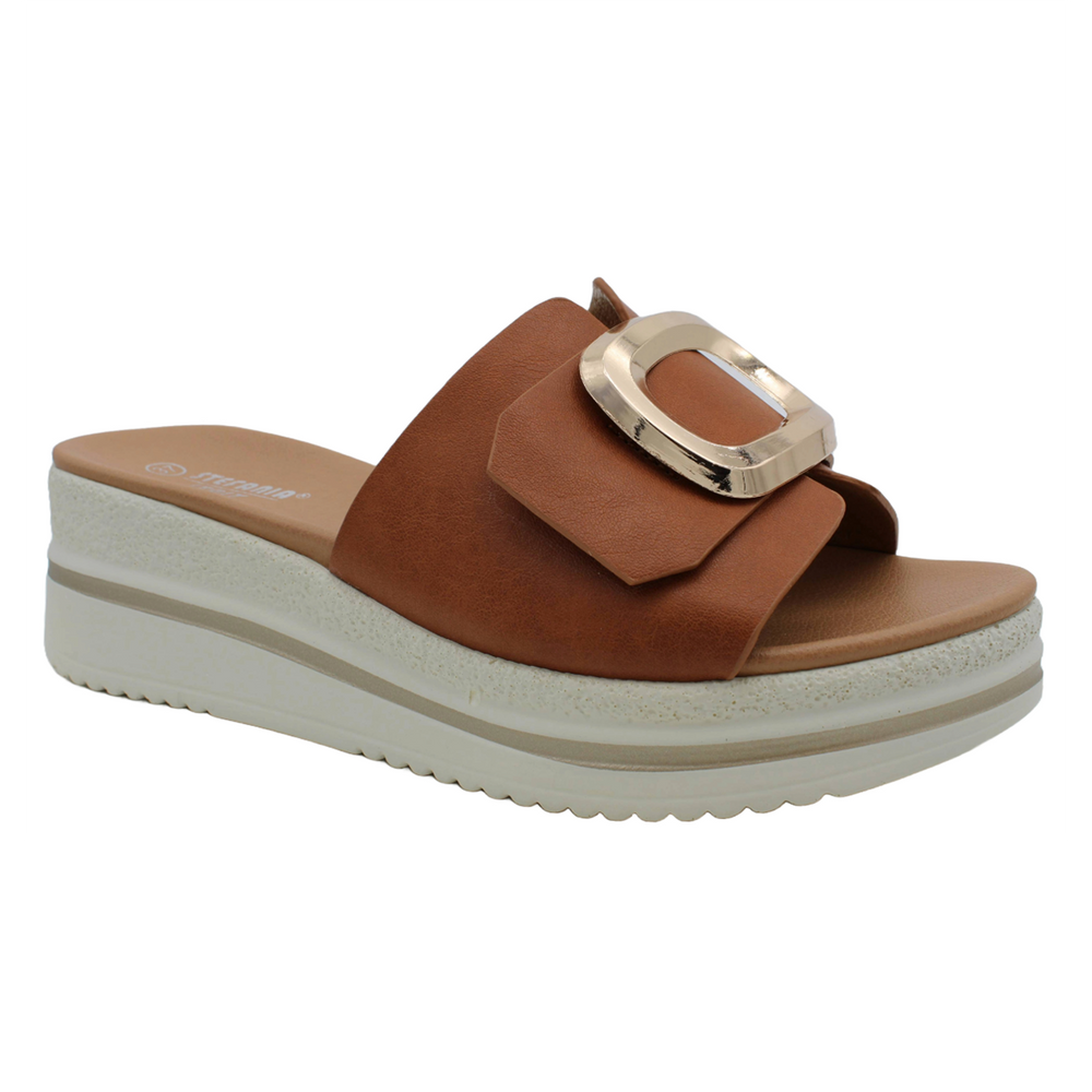 S5577 Slide Buckle Platform Sandal