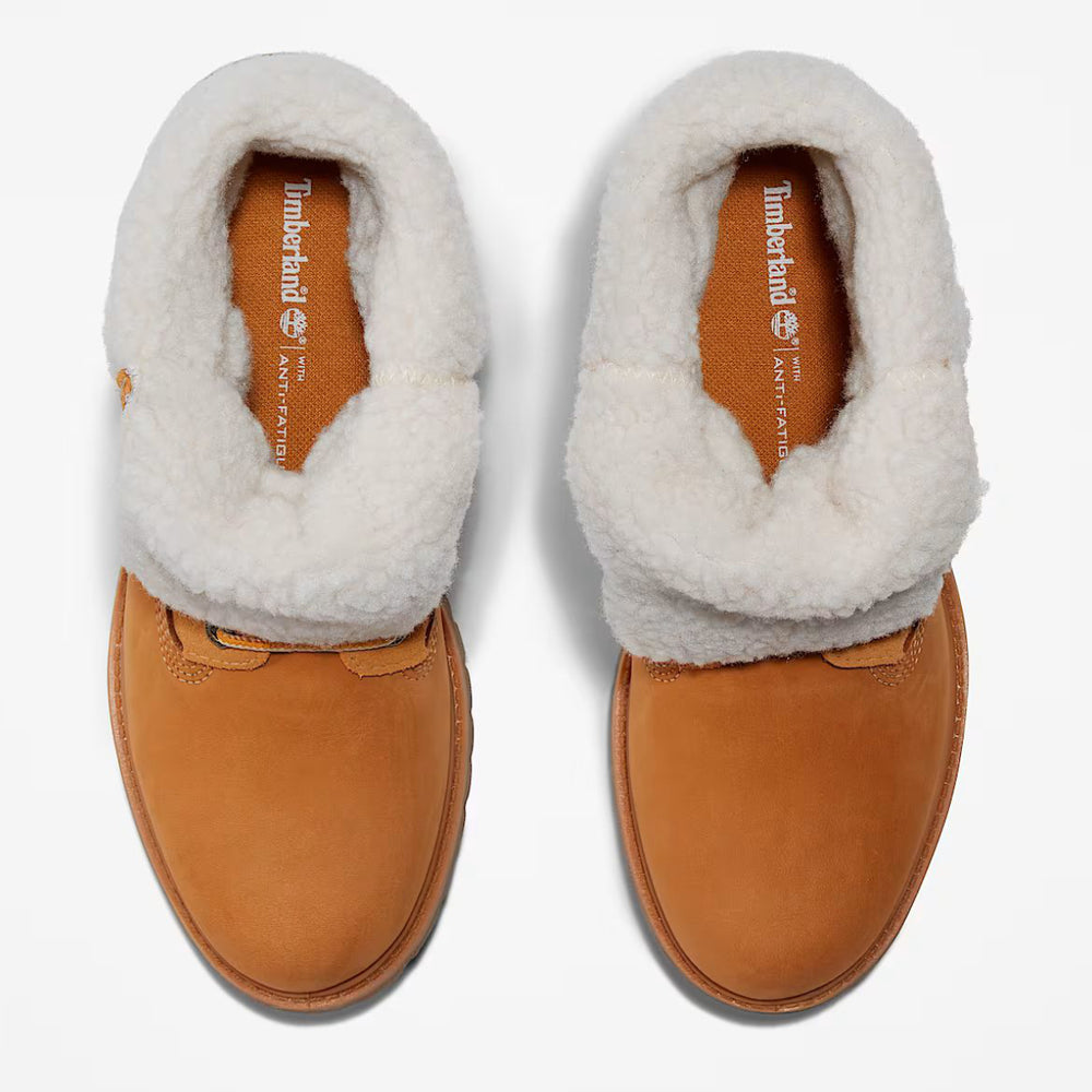 Timberland Women's Warm-Lined Waterproof Roll-Top Boot in Wheat Nubuck