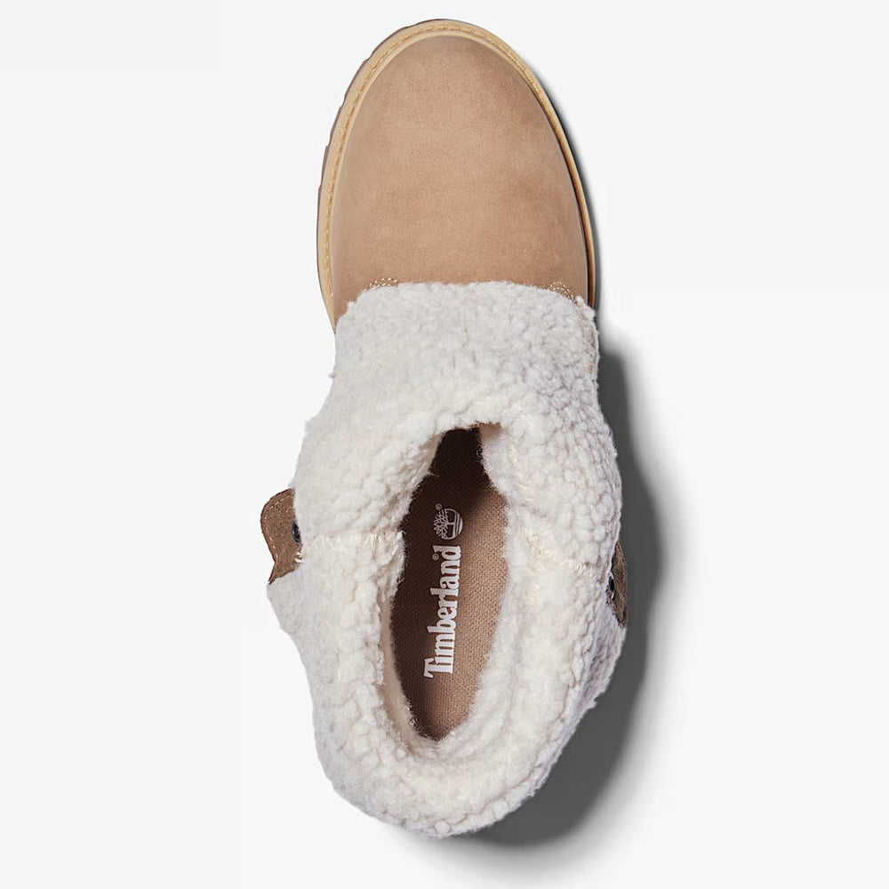 Timberland Women's Warm-Lined Waterproof Roll-Top Boot in Light Brown Nubuck