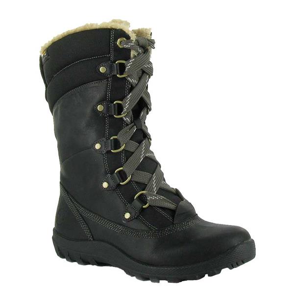 Black winter boot with laces on a white background. Timberland Women's Mount Hope M Black