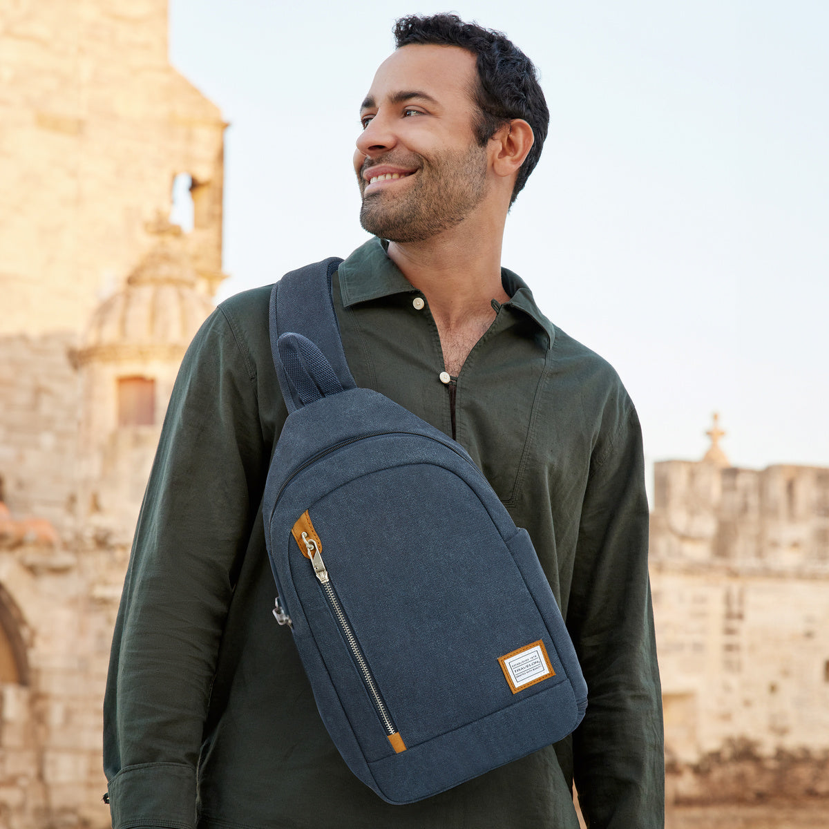 Travelon Anti-Theft Heritage Sling Bag in Indigo