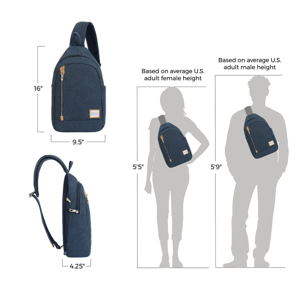 Travelon Anti-Theft Heritage Sling Bag in Indigo