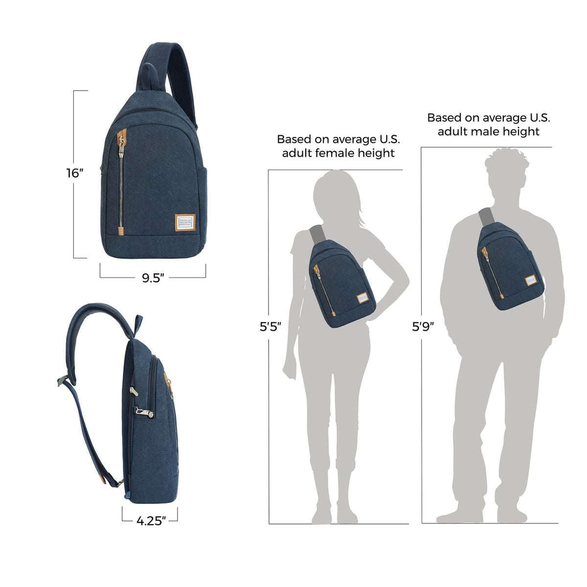 Travelon Anti-Theft Heritage Sling Bag in Indigo