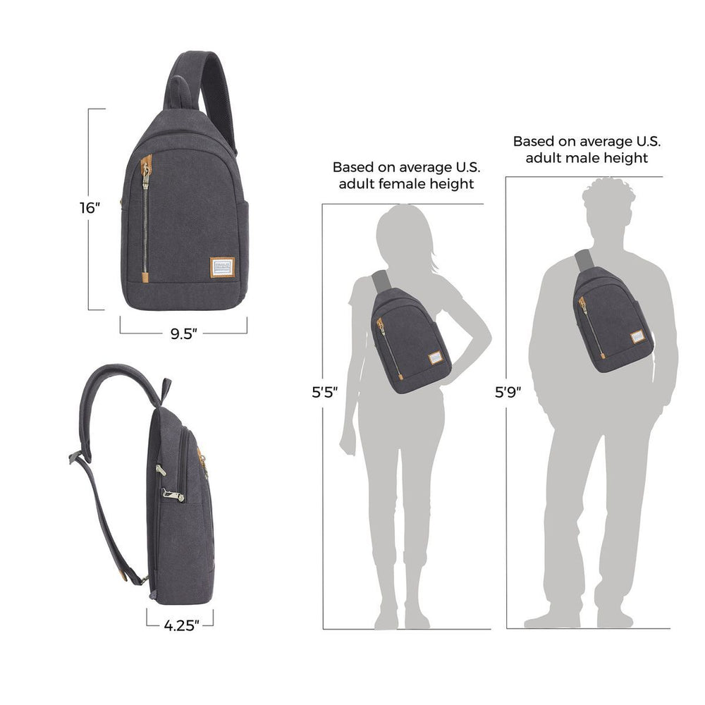 Travelon Anti-Theft Heritage Sling Bag in Pewter
