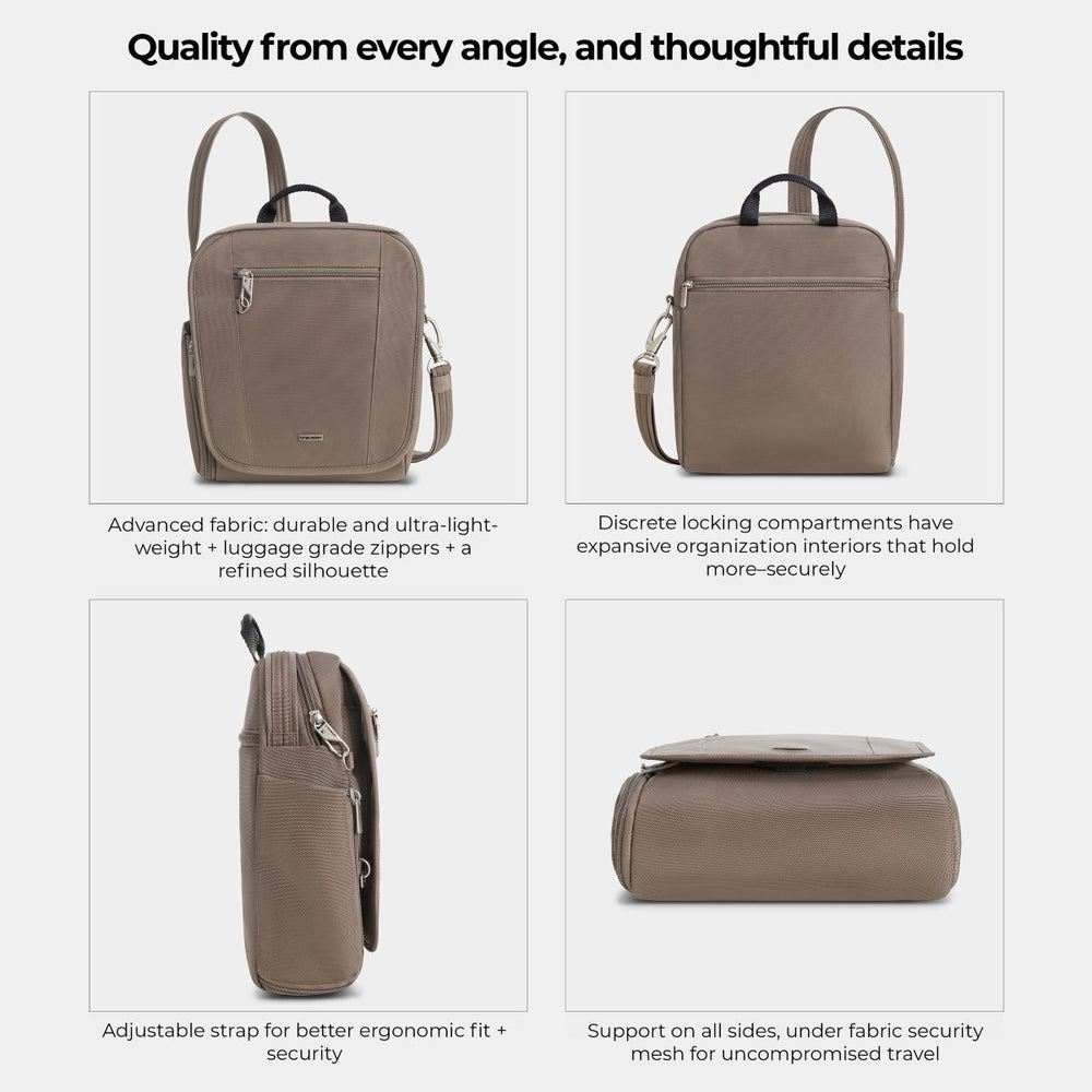 Travelon Unisex Anti-Theft Classic Tour Bag in Hazelnut